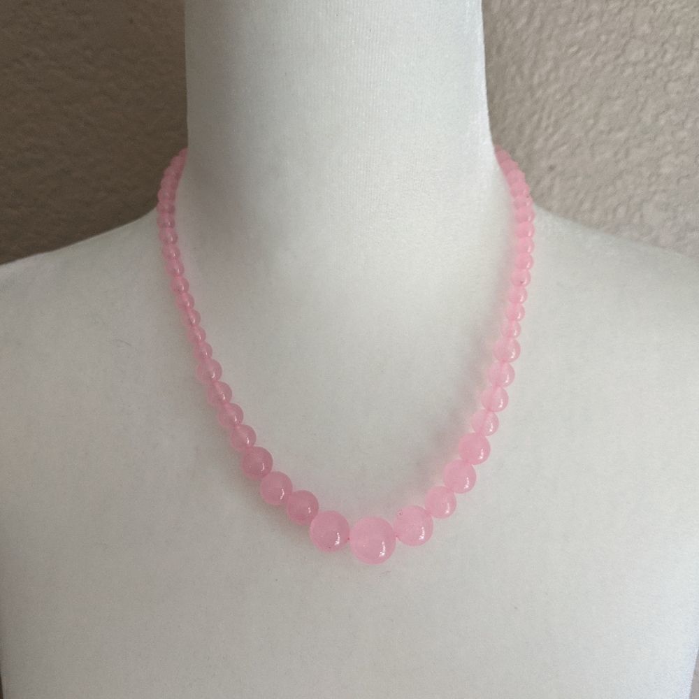 Pink Quartz Stone Necklace 